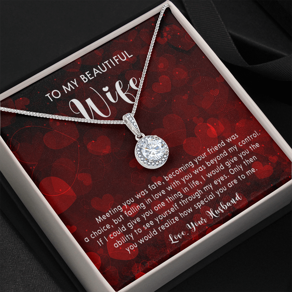 253E Necklace To My Beautiful Wife, Gift for Her From Husband, Couple In Love Gift