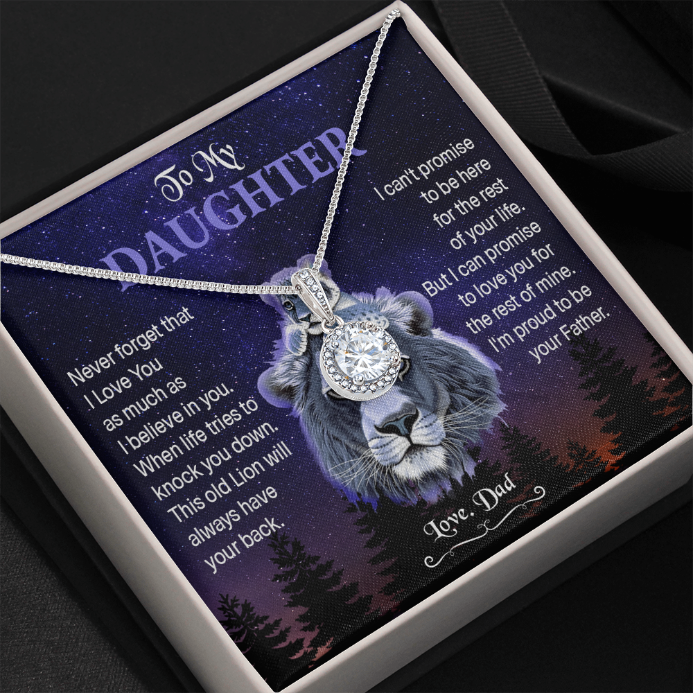 4 Necklace To My Daughter Birthday Gift from Lion Dad Never Forget That I Love You