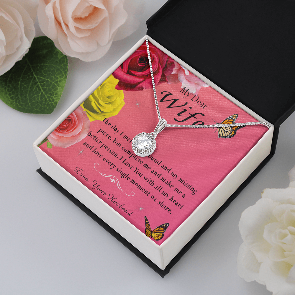 135E Necklace My Dear Wife, Necklace Gift for Wife From Husband, Birthday Gift