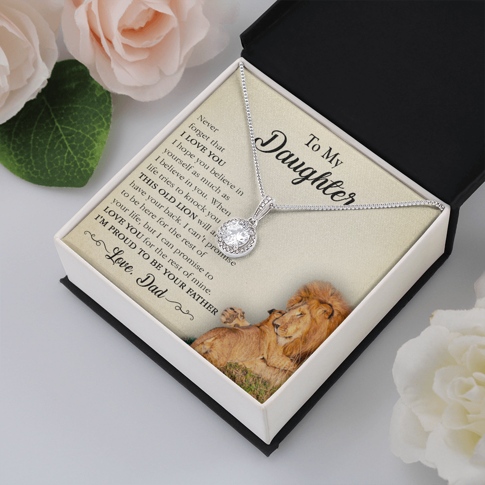 17E Necklace To My Lion Daughter, Necklace Gift for Daughter/Her, Gift From Lion Dad