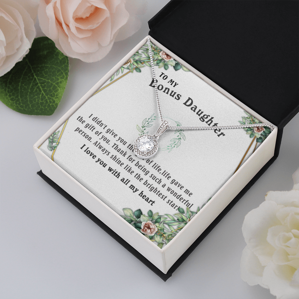 6E To my Bonus Daughter Necklace, Bonus Daughter, Step Daughter Gift, Step Dad Gift