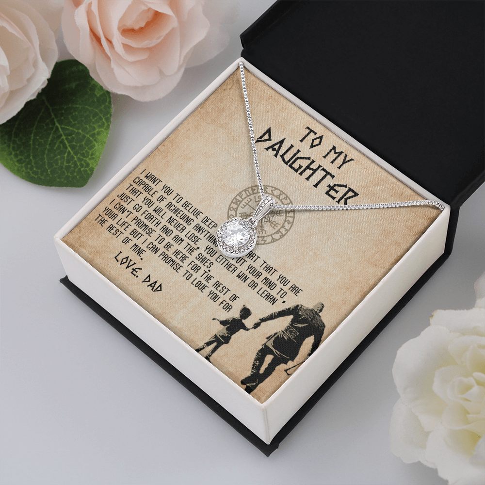 13E To my Daughter Necklace, Viking Dad Gift for Daughter, Daughter Birthday Gifts