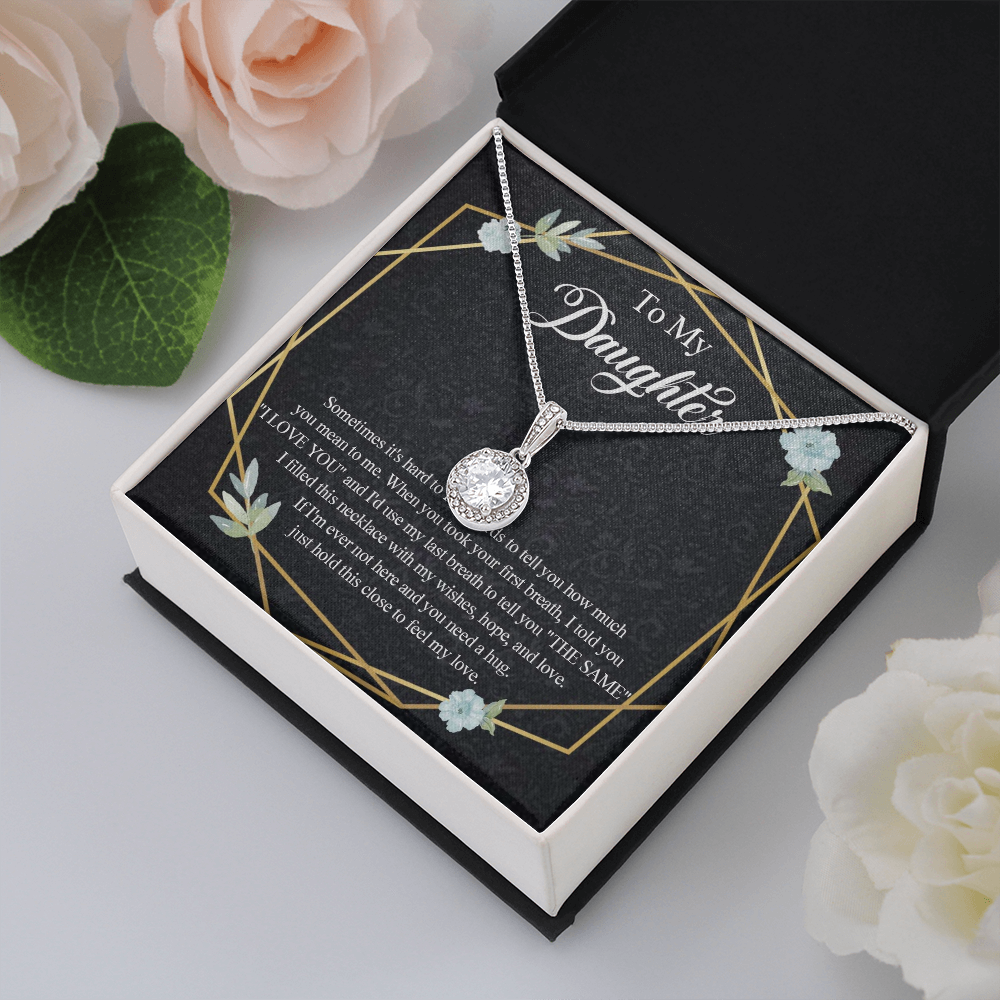 1E Heart Necklace To My Daughter Birthday Gift from Dad, Mom for Beautiful Daughter