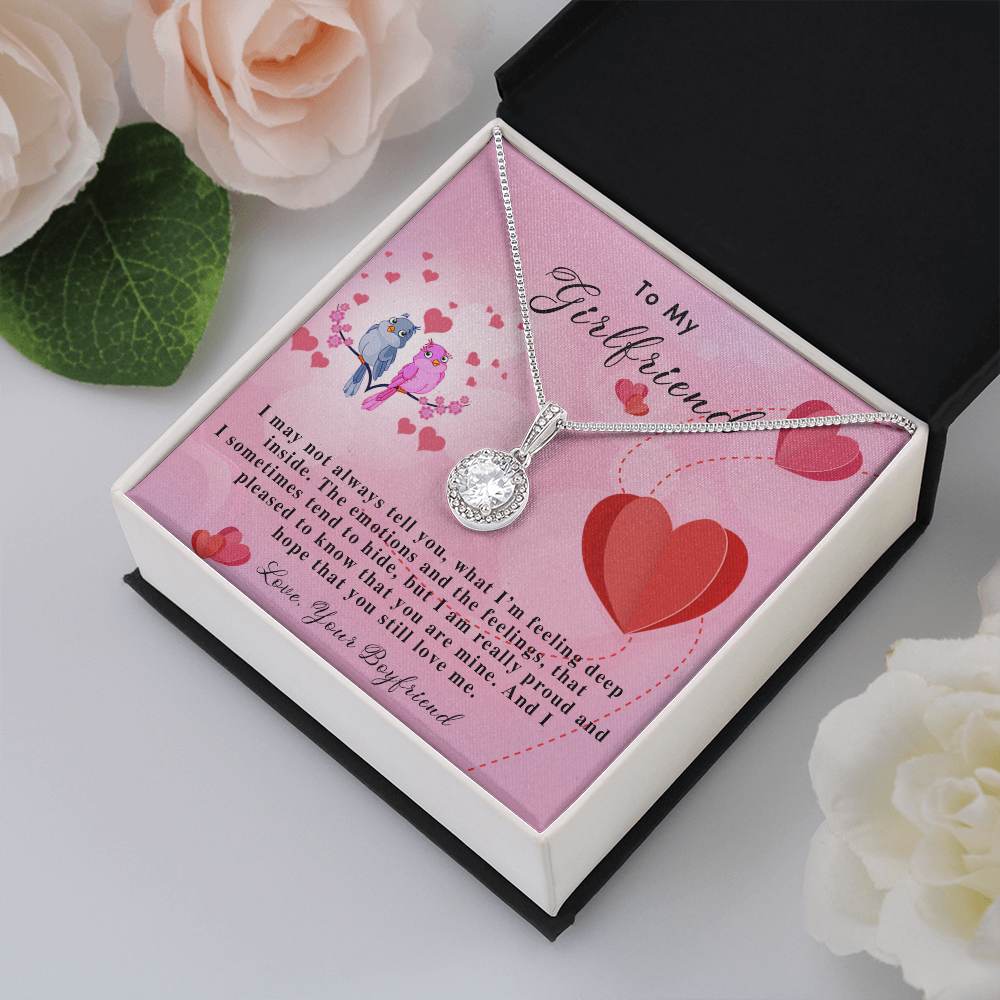 255E Necklace To My Girlfriend, Gift for Her From Boyfriend, Loving Couple Birds Gift