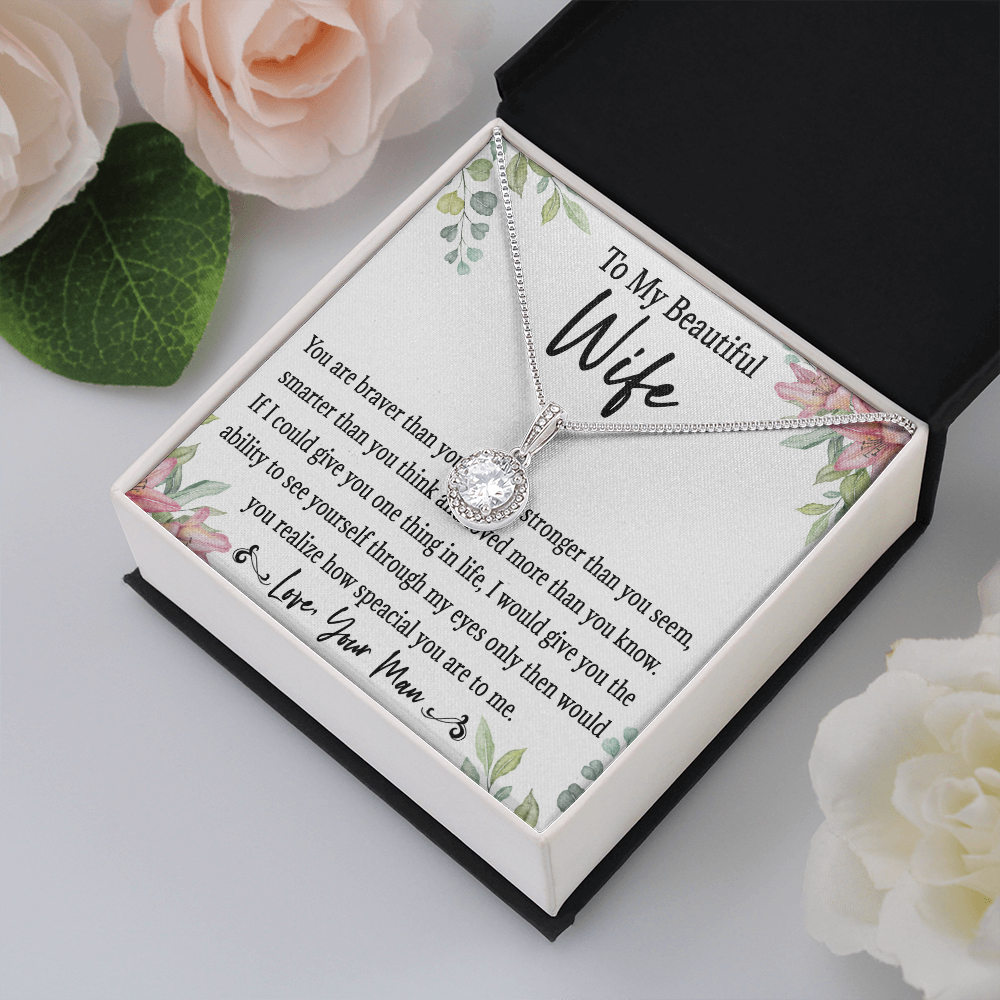 65E Love Gift To My Beautiful Wife, Women Necklace for Her, Birthday from Husband