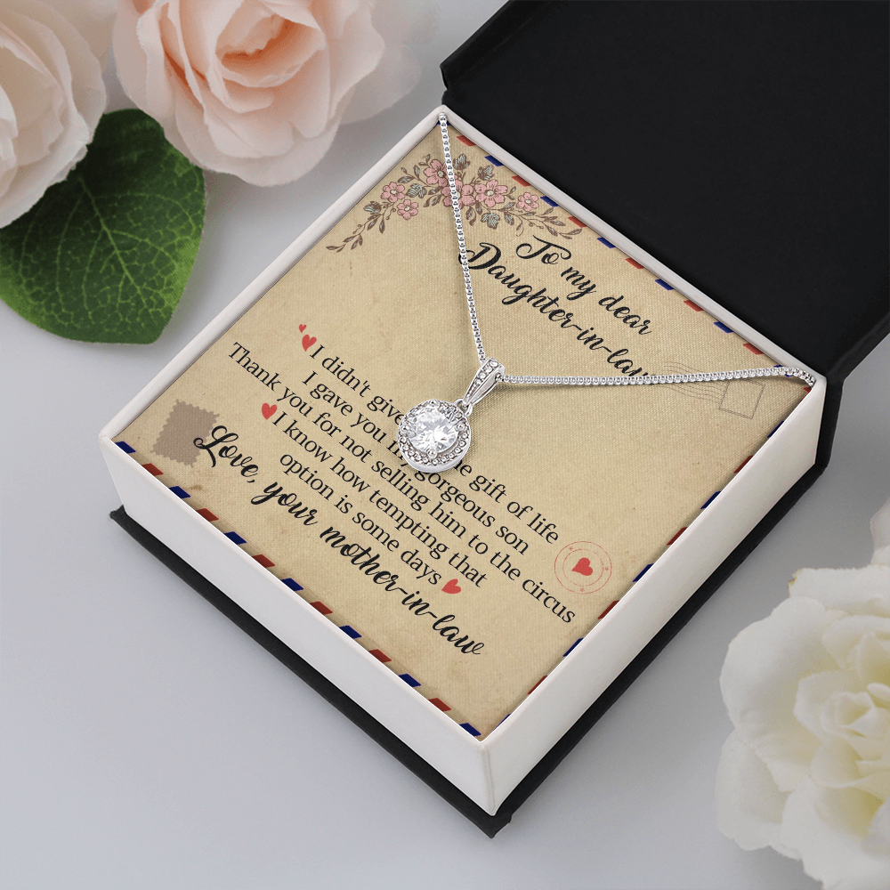11E Letter To My Daughter-In-Law Necklace, Gift For Daughter In Law from Mother Mom