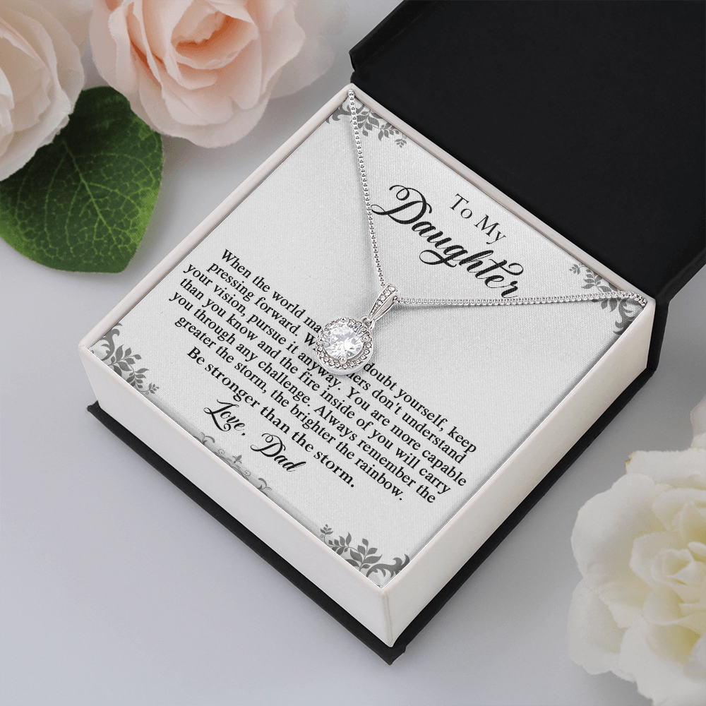 141E To My Daughter Necklace, Perfect Gift for Daughter From Dad, I Love You Daughter