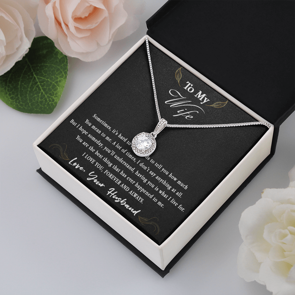 66E Love Gift To My Wife, Women Necklace for Her from Husband I LOVE YOU Forever