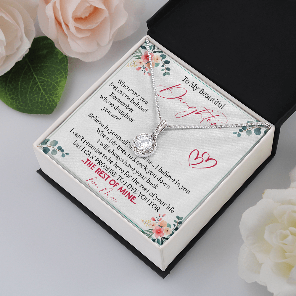 149E Necklace To My Beautiful Daughter, Daughter Birthday Gift from Mom, I Love You