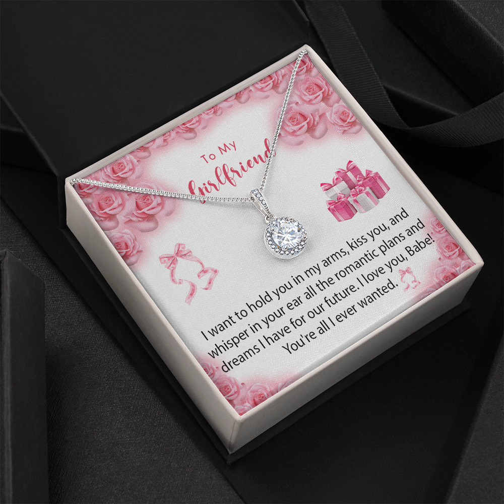 256E Necklace To My Girlfriend, Gift for Her From Boyfriend, Love Rose Gift for Girl