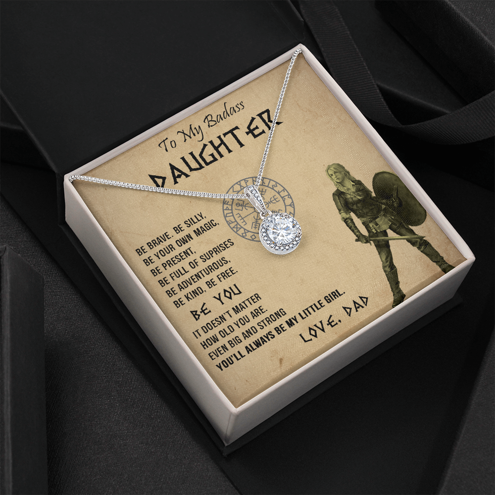20E Viking Necklace Gift for Badass Daughter, Necklace Gift for Her From Viking Dad