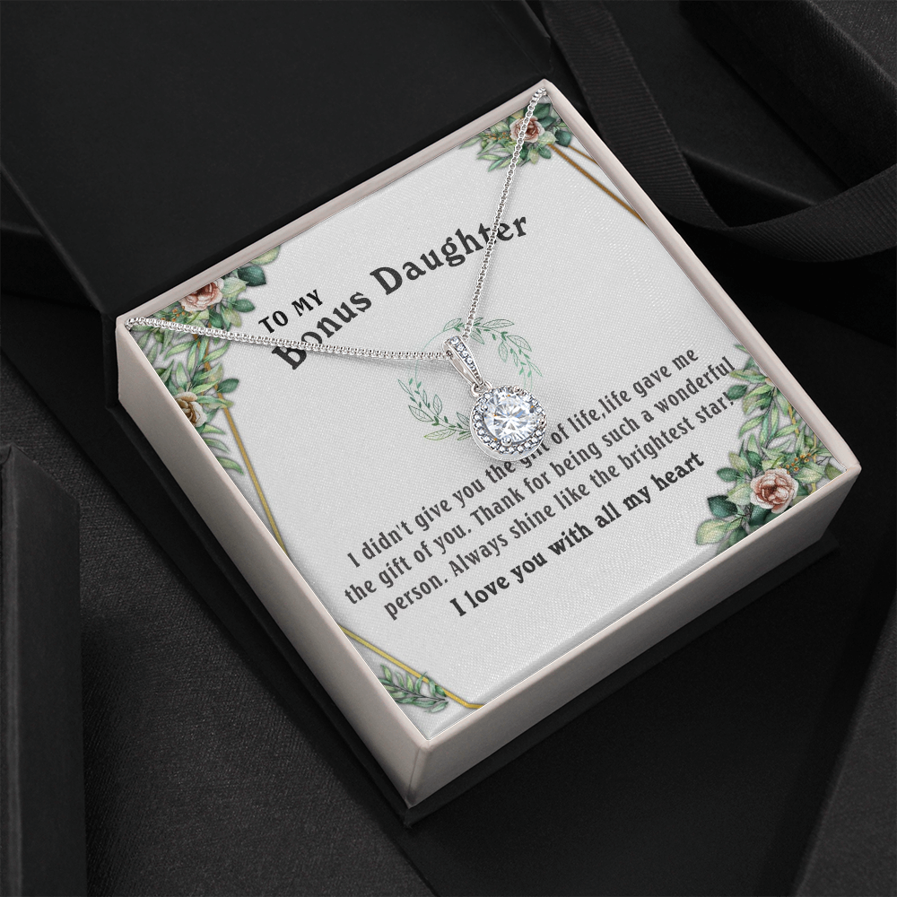 6E To my Bonus Daughter Necklace, Bonus Daughter, Step Daughter Gift, Step Dad Gift