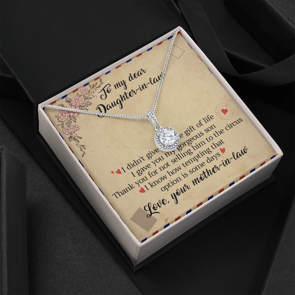 11E Letter To My Daughter-In-Law Necklace, Gift For Daughter In Law from Mother Mom