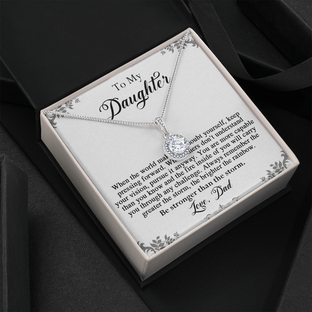 141E To My Daughter Necklace, Perfect Gift for Daughter From Dad, I Love You Daughter