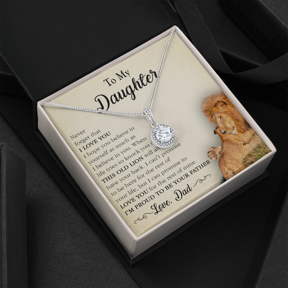 17E Necklace To My Lion Daughter, Necklace Gift for Daughter/Her, Gift From Lion Dad