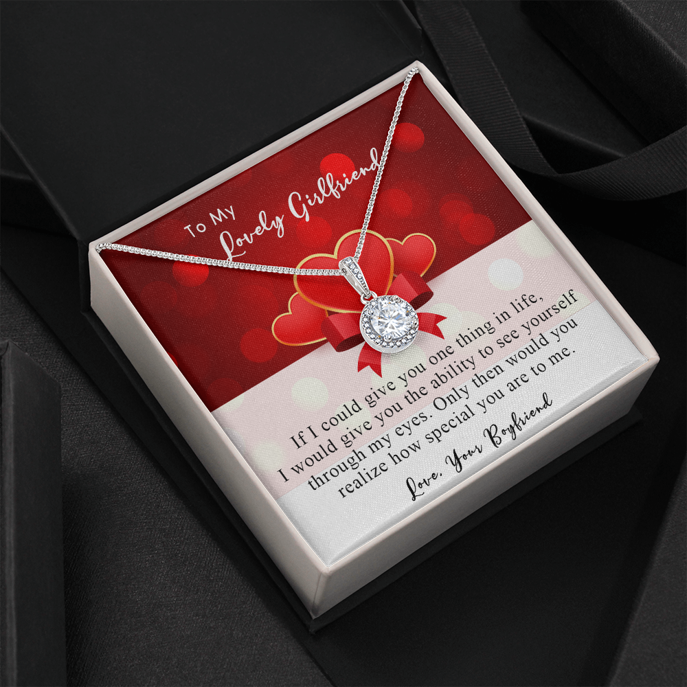 254E Necklace To My Lovely Girlfriend, Gift for Her From Boyfriend, Couple Love Gift