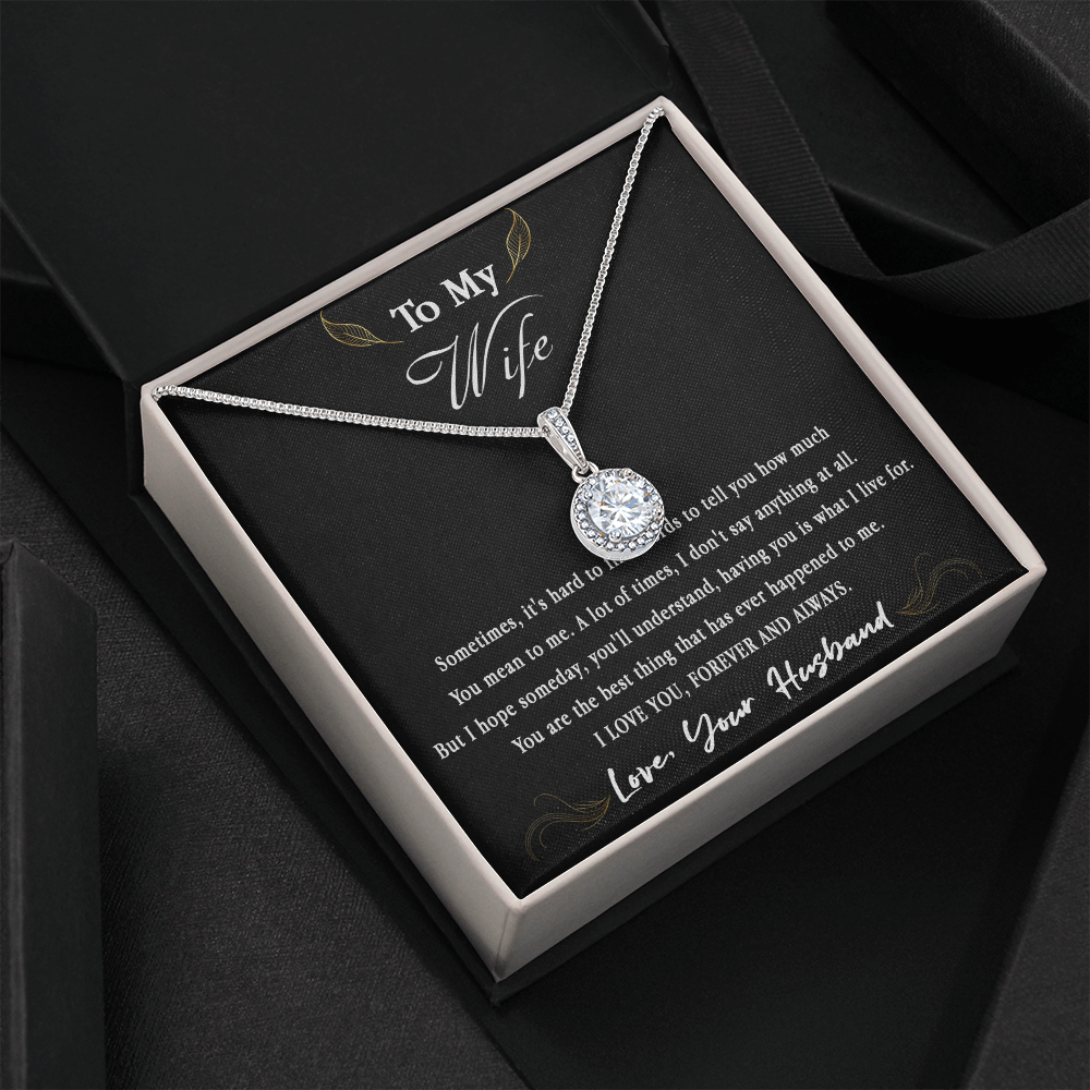 66E Love Gift To My Wife, Women Necklace for Her from Husband I LOVE YOU Forever