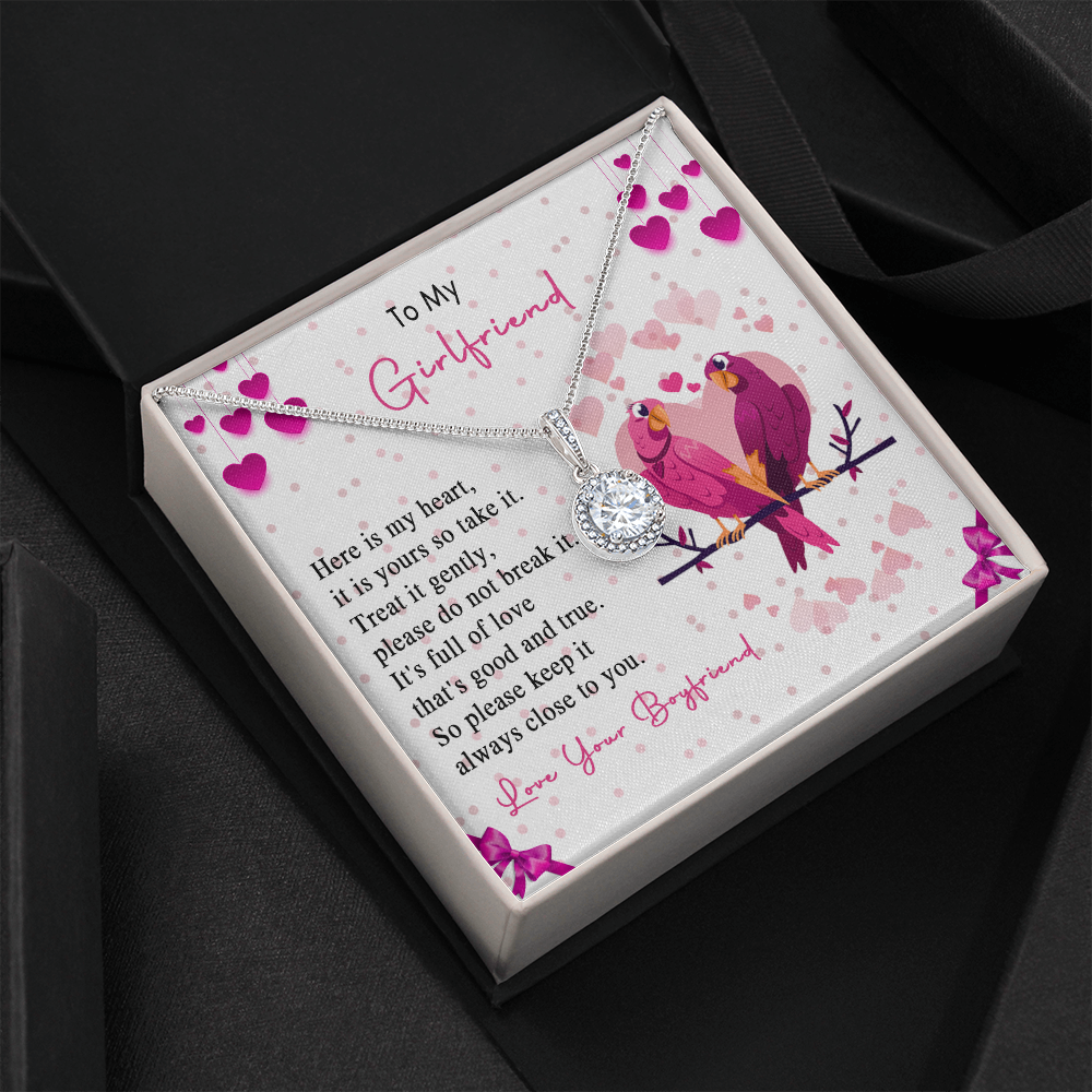 257E Loving Couple Birds Necklace To My Girlfriend, Gift for Her From Boyfriend