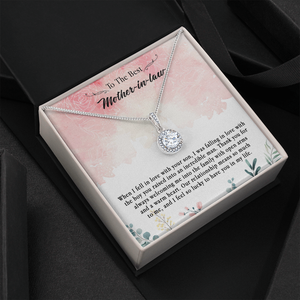 145E Necklace To The Best Mother In Law, Perfect Gift for Mom, Love You Mom Necklace