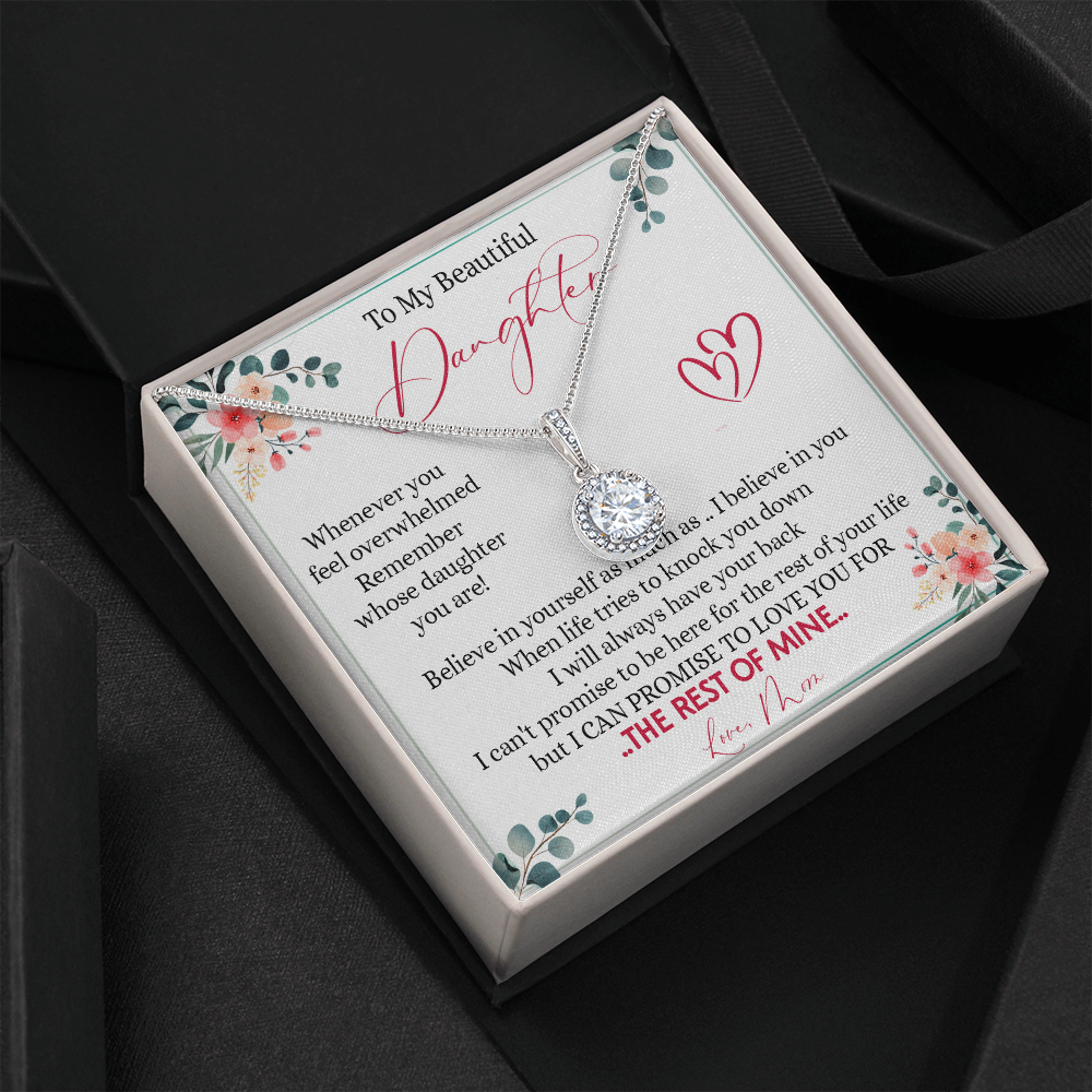 149E Necklace To My Beautiful Daughter, Daughter Birthday Gift from Mom, I Love You