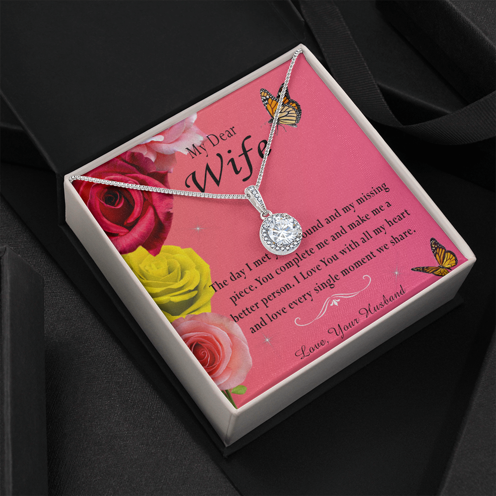 135E Necklace My Dear Wife, Necklace Gift for Wife From Husband, Birthday Gift