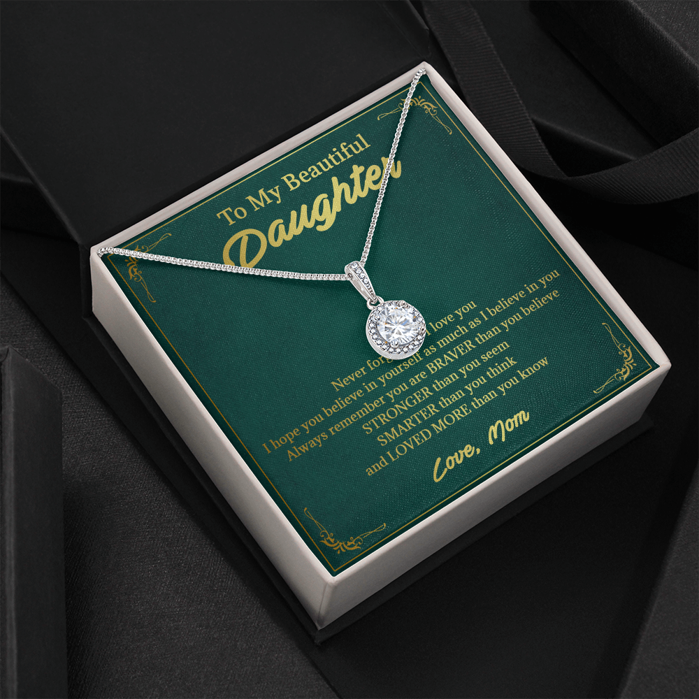146E Necklace To My Beautiful Daughter, Perfect Gift for Daughter, I Love You More
