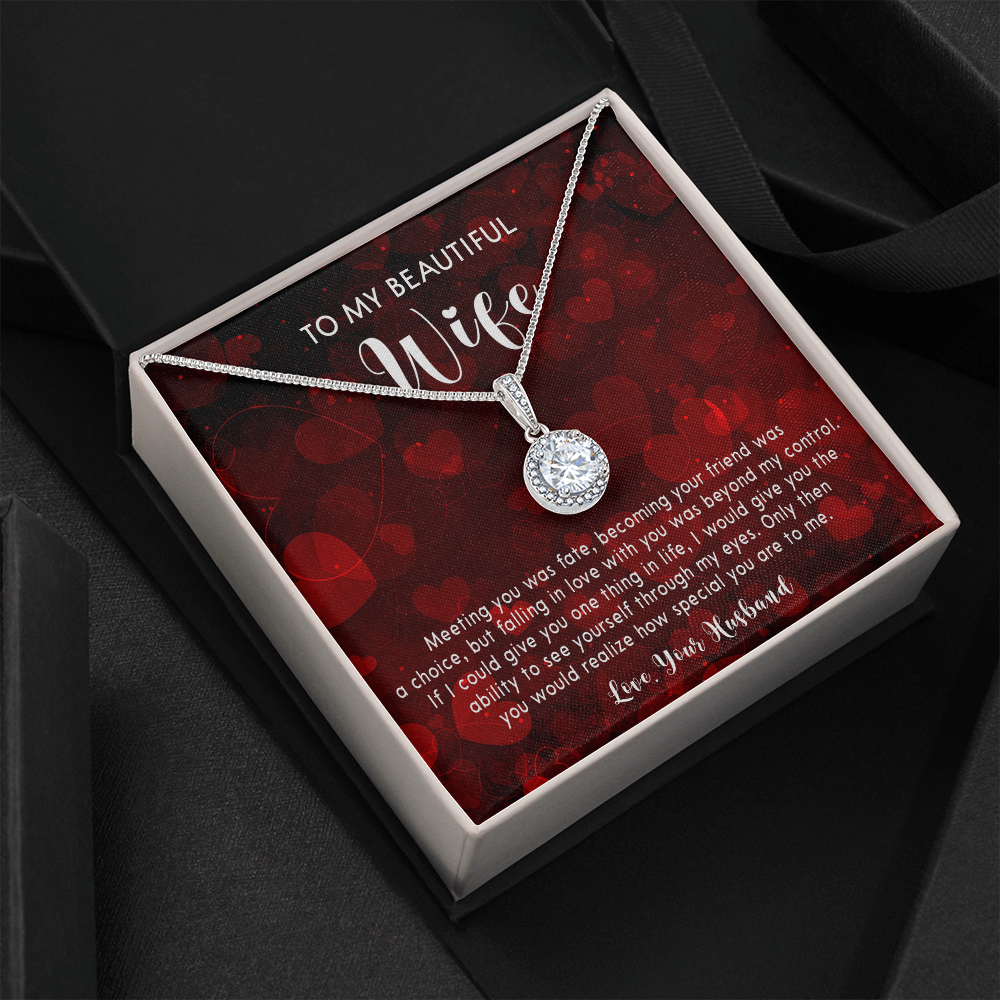 253E Necklace To My Beautiful Wife, Gift for Her From Husband, Couple In Love Gift