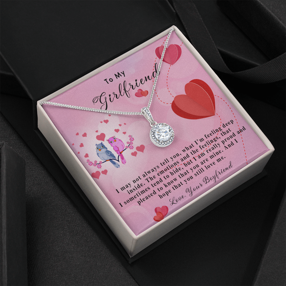 255E Necklace To My Girlfriend, Gift for Her From Boyfriend, Loving Couple Birds Gift