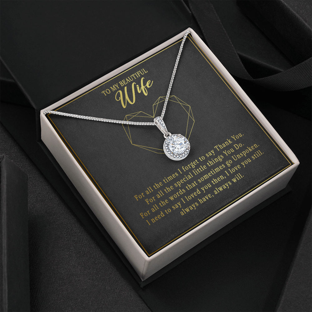 74E Necklace To Beautiful Wife, Cute Gift for Her From Husband, I LOVE YOU Forever