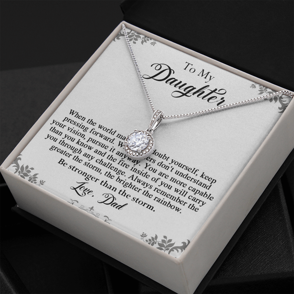 141E To My Daughter Necklace, Perfect Gift for Daughter From Dad, I Love You Daughter