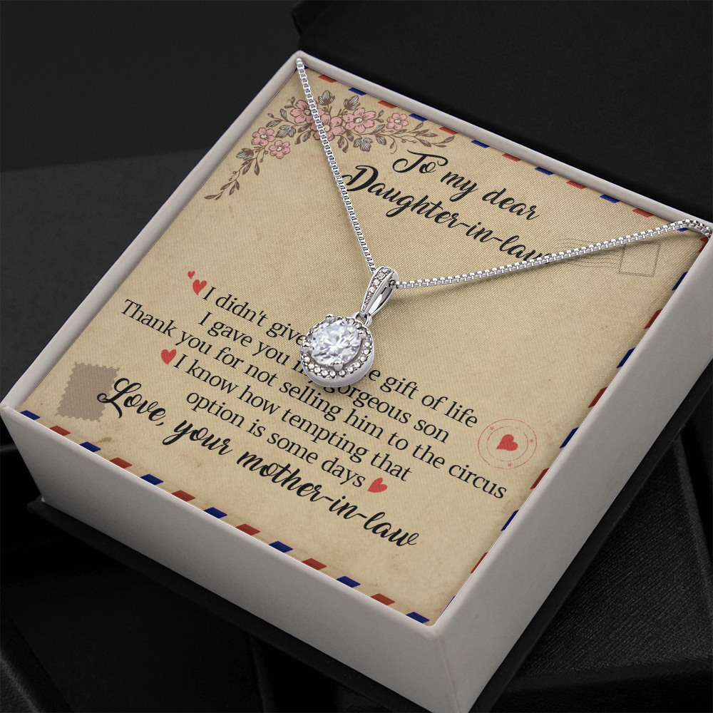 11E Letter To My Daughter-In-Law Necklace, Gift For Daughter In Law from Mother Mom
