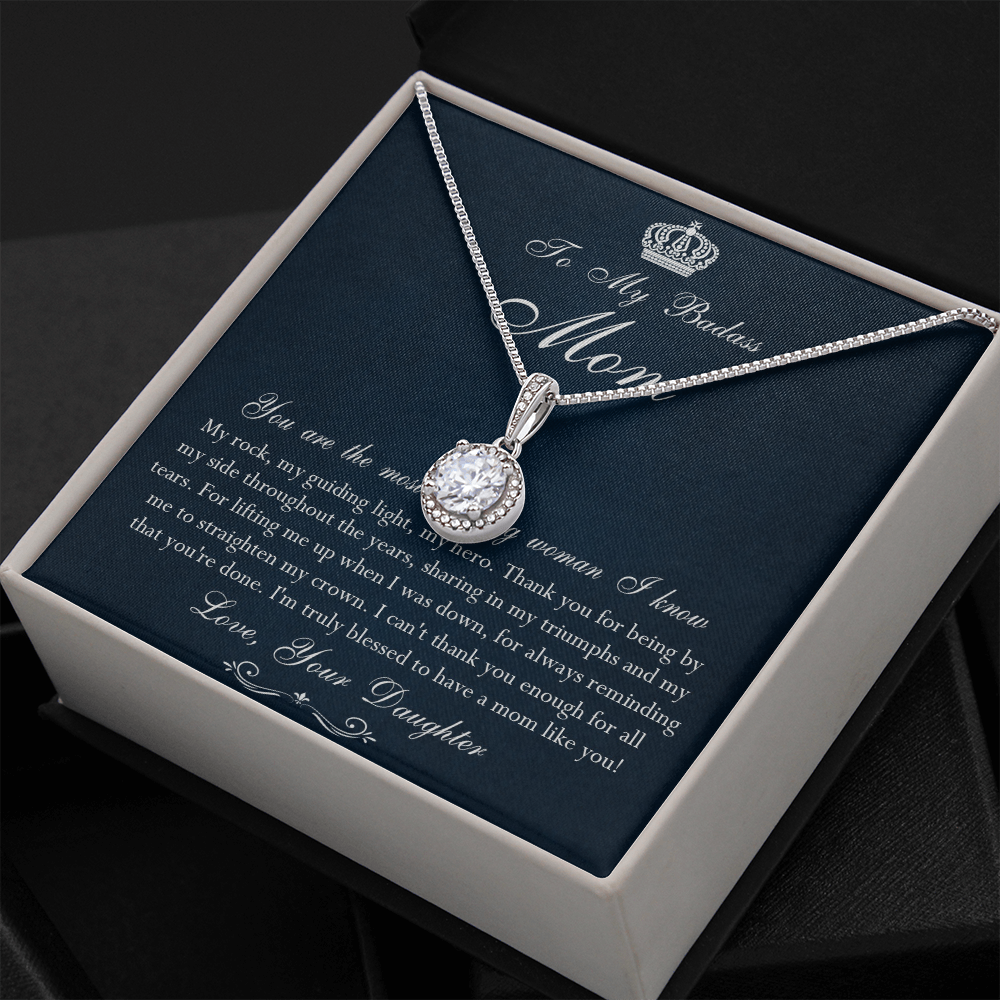 142E Necklace To My Badass Mom, Amazing Woman Necklace, I Love Mom Gift From Daughter