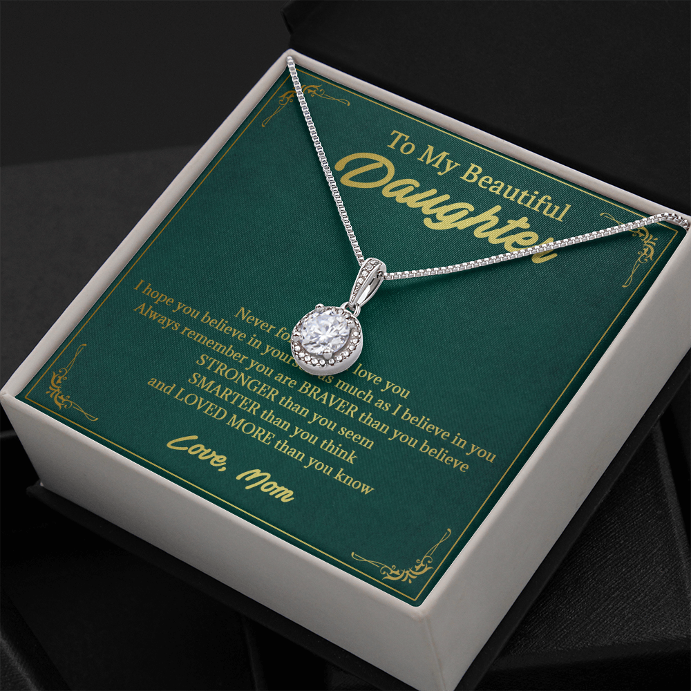 146E Necklace To My Beautiful Daughter, Perfect Gift for Daughter, I Love You More