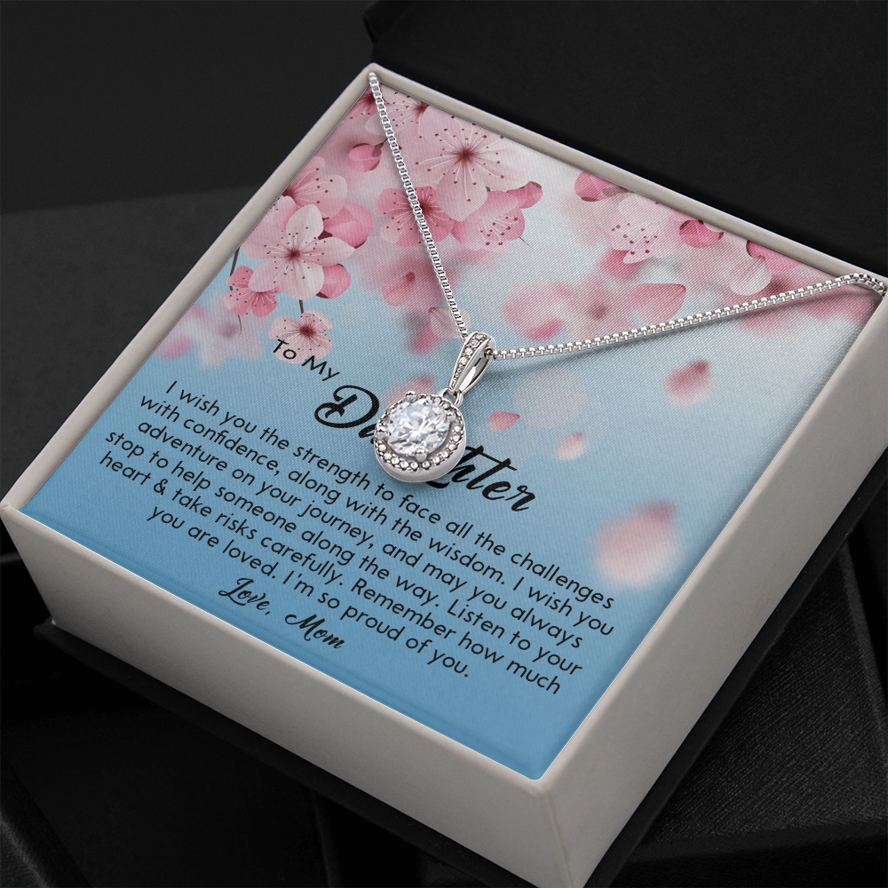 132E Necklace To My Daughter, Gift for Daughter from Mom, Daughter Birthday Gift