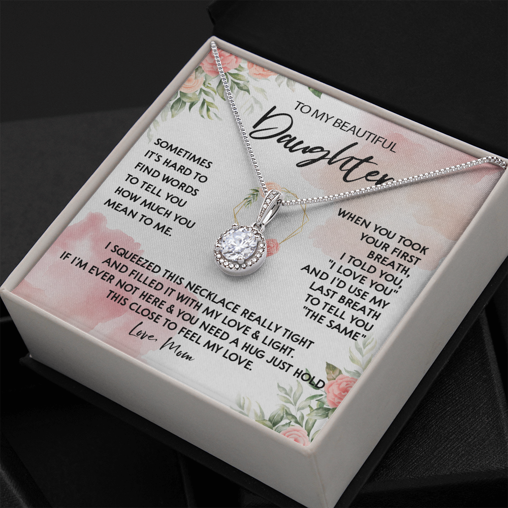 131E Necklace To My Beautiful Daughter, Gift for Daughter from Mom, Birthday Gift