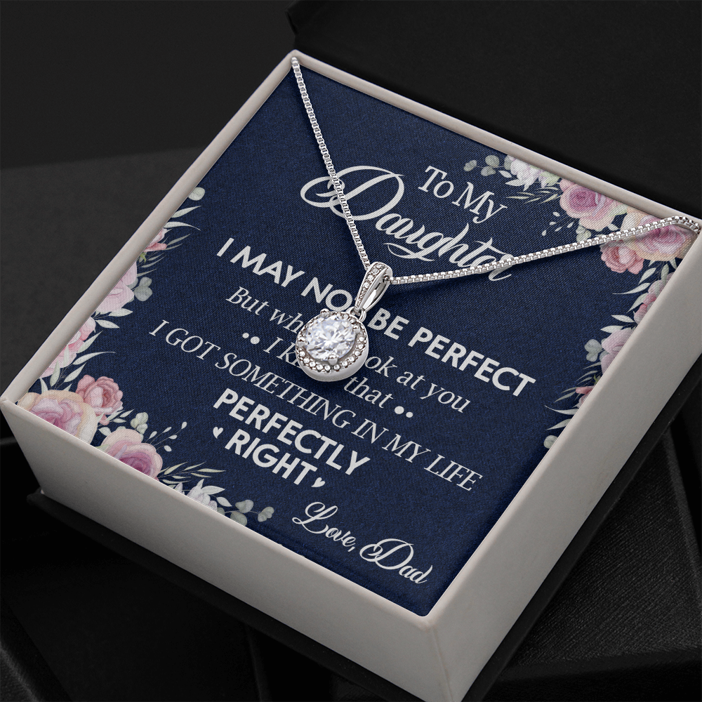 150E Necklace To My Daughter, Daughter Necklace Birthday Gift from Dad, I Love You