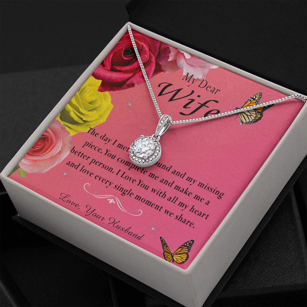135E Necklace My Dear Wife, Necklace Gift for Wife From Husband, Birthday Gift