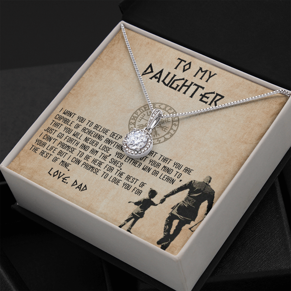13E To my Daughter Necklace, Viking Dad Gift for Daughter, Daughter Birthday Gifts