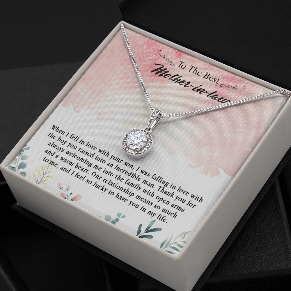 145E Necklace To The Best Mother In Law, Perfect Gift for Mom, Love You Mom Necklace