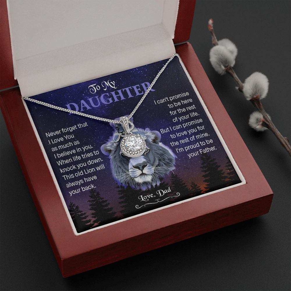 4 Necklace To My Daughter Birthday Gift from Lion Dad Never Forget That I Love You