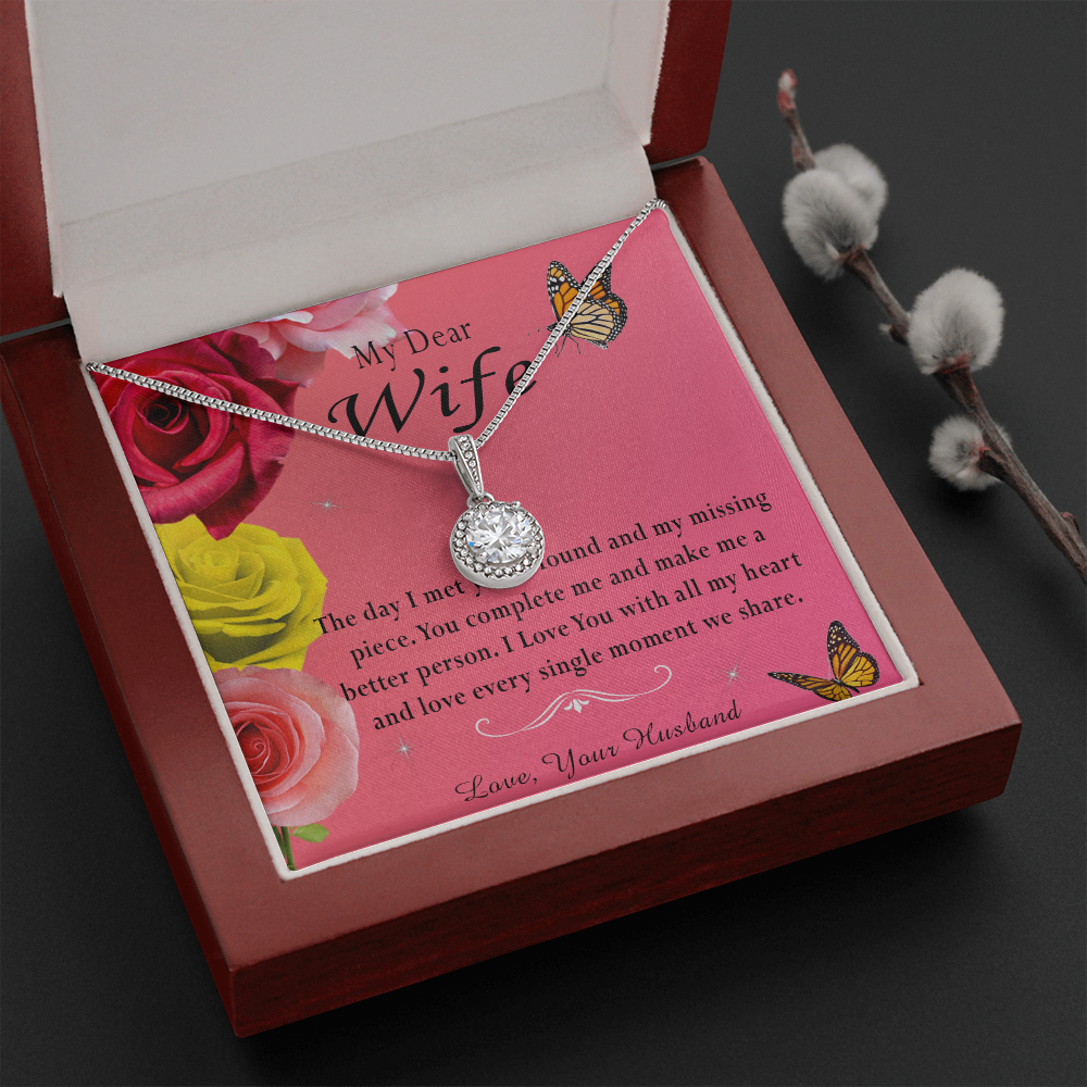 135E Necklace My Dear Wife, Necklace Gift for Wife From Husband, Birthday Gift
