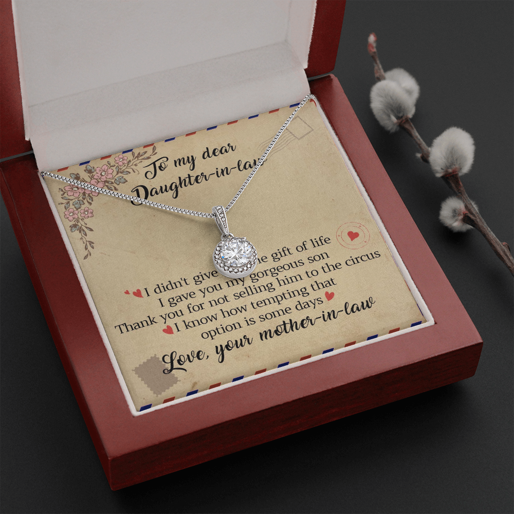 11E Letter To My Daughter-In-Law Necklace, Gift For Daughter In Law from Mother Mom