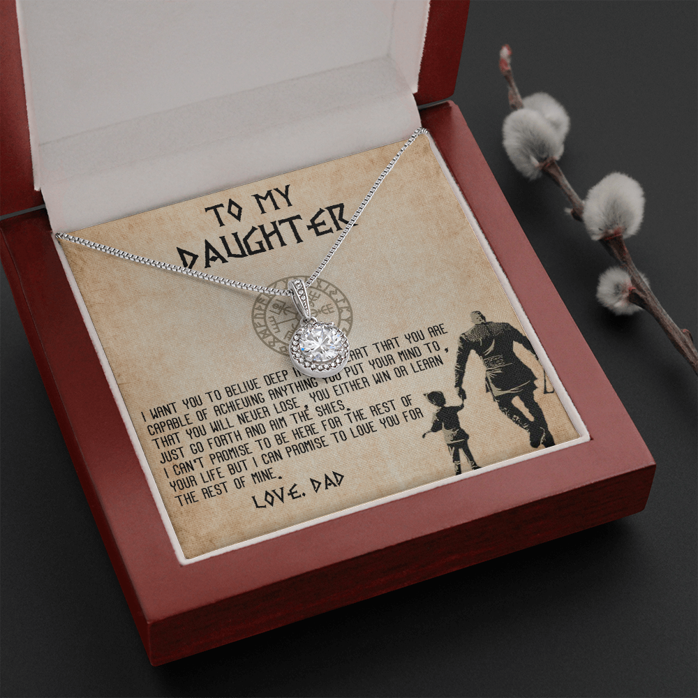 13E To my Daughter Necklace, Viking Dad Gift for Daughter, Daughter Birthday Gifts