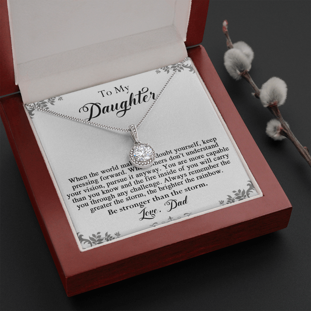 141E To My Daughter Necklace, Perfect Gift for Daughter From Dad, I Love You Daughter