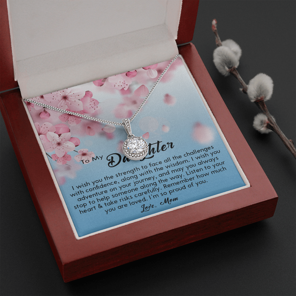 132E Necklace To My Daughter, Gift for Daughter from Mom, Daughter Birthday Gift