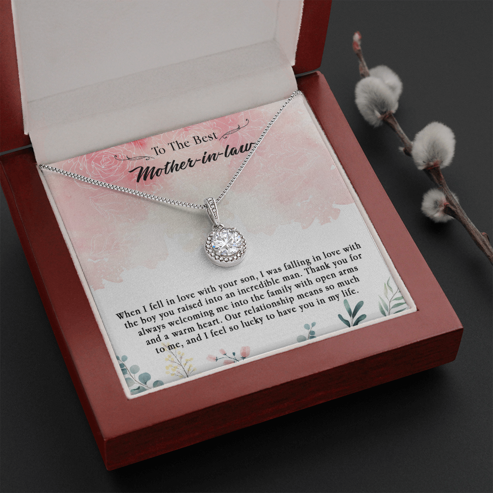 145E Necklace To The Best Mother In Law, Perfect Gift for Mom, Love You Mom Necklace
