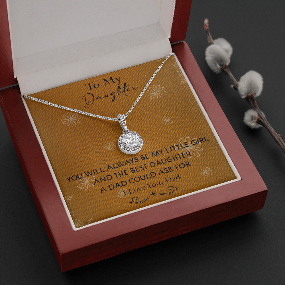140E To My Daughter Necklace, Perfect Gift for Daughter From Dad, I Love You Always