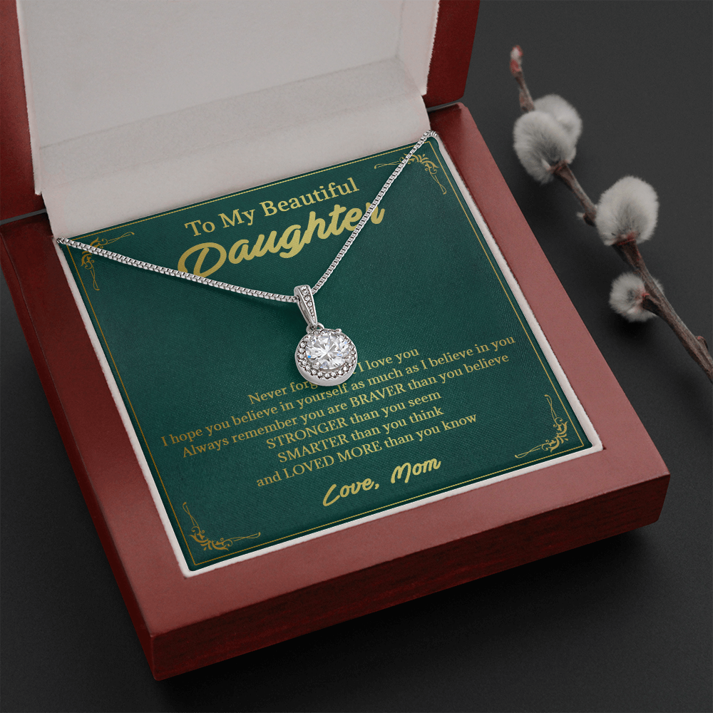 146E Necklace To My Beautiful Daughter, Perfect Gift for Daughter, I Love You More
