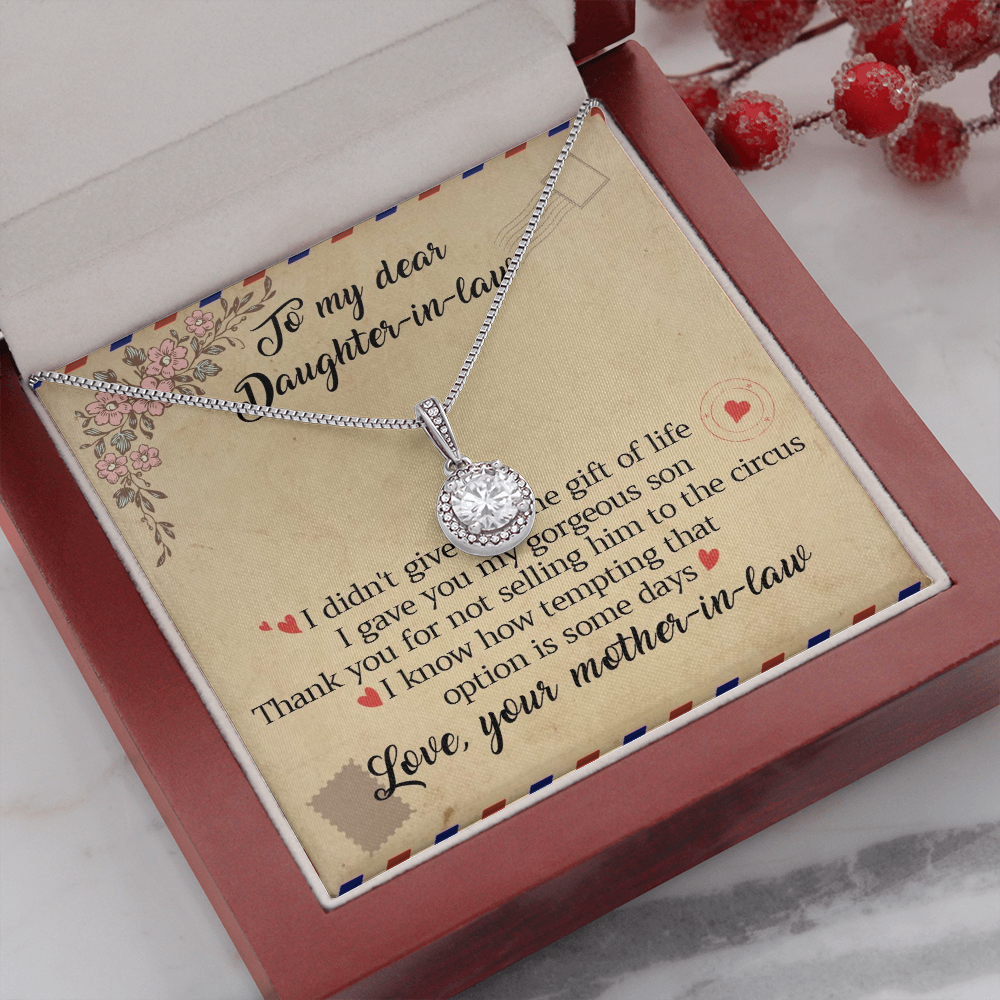 11E Letter To My Daughter-In-Law Necklace, Gift For Daughter In Law from Mother Mom