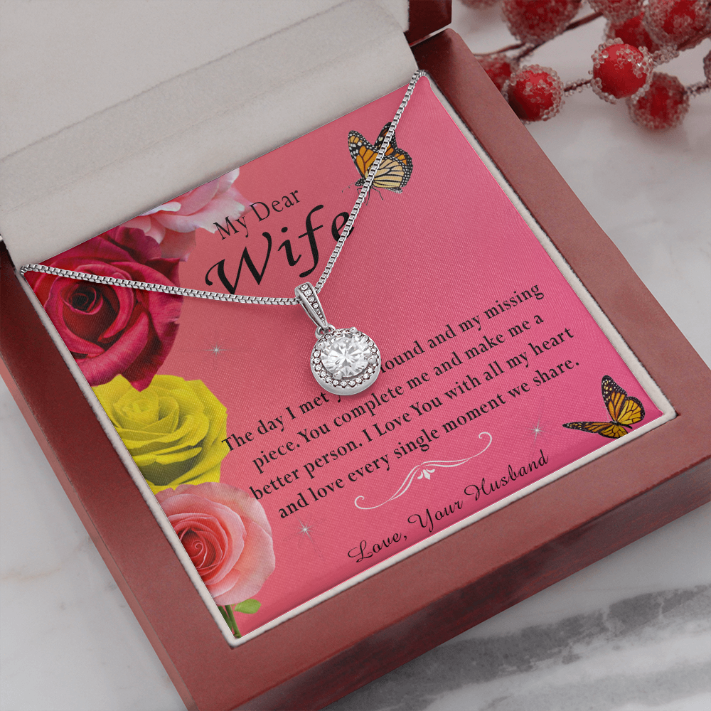 135E Necklace My Dear Wife, Necklace Gift for Wife From Husband, Birthday Gift